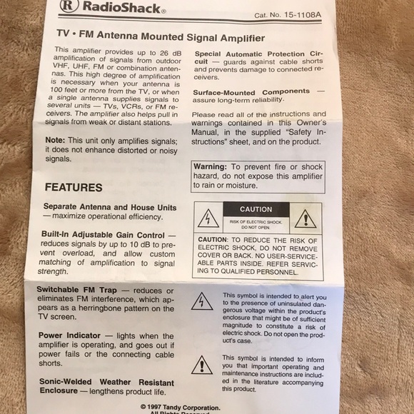 Vintage NEVER USED Radio Shack Antenna Amplifier - Picture 6 of 8